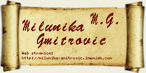 Milunika Gmitrović vizit kartica